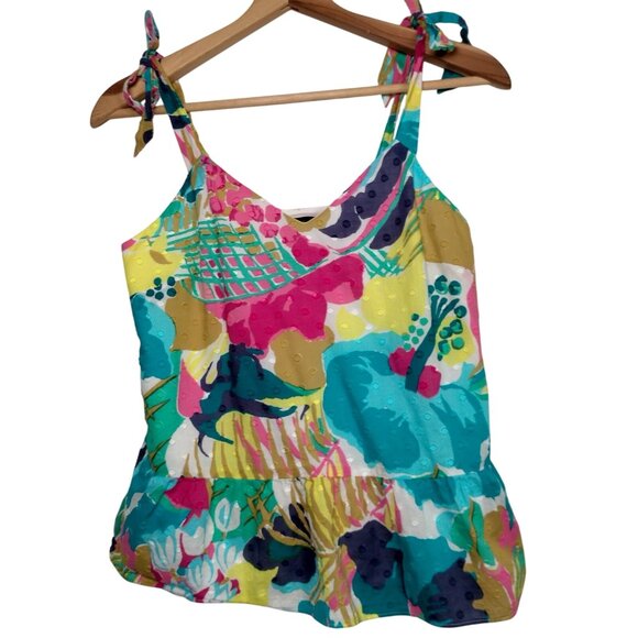 J Crew Skirt Outfit Size 0 P Petite Pink Blue Floral Halter Ruffled Blue Pink - Picture 4 of 16